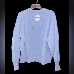 Aerie Soft Blue V-Neck Sweater